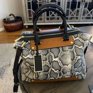 Vince Camuto Black and Brown Handbag